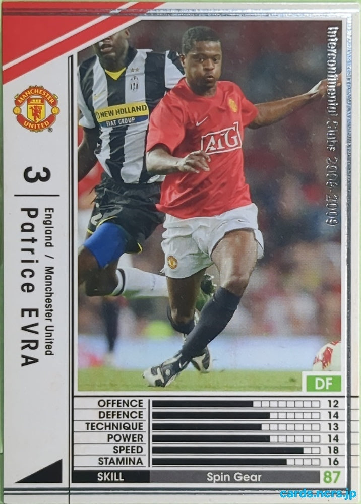Panini WCCF Football WCCF/2008-2009-115/352 N Patrice Evra Trading Card EX