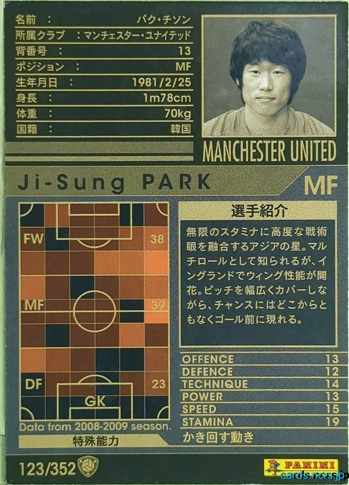 Panini WCCF Football WCCF/2008-2009-123/352 N Ji-Sung Park Trading Card EX