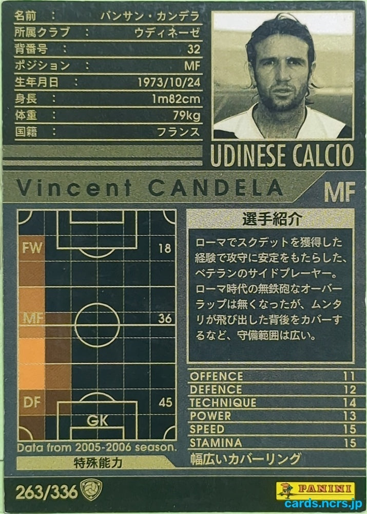 Panini WCCF Football WCCF/2005-2006-263/336 N Vincent Candela Trading Card EX
