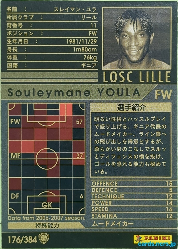 Panini WCCF Football WCCF/2006-2007-176/384 N Souleymane YOULA Trading Card EX