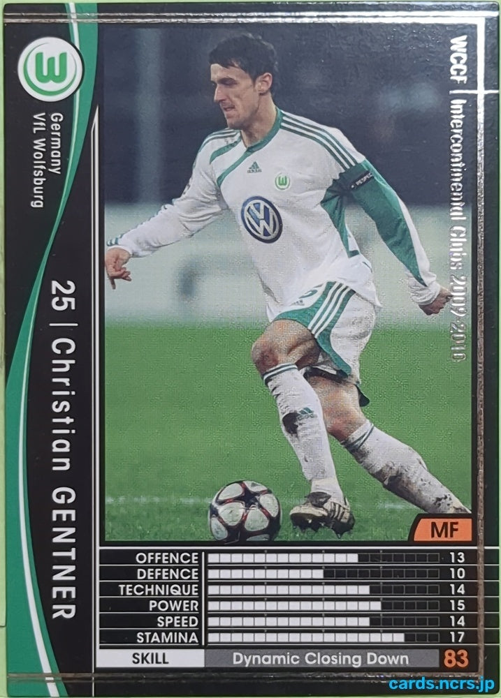 Panini WCCF Football WCCF/2009-2010-184/384 N Christian Gentner Trading Card EX
