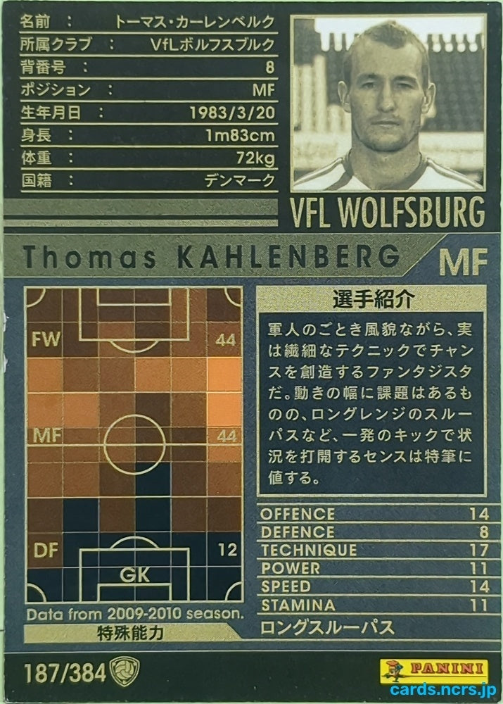 Panini WCCF Football WCCF/2009-2010-187/384 N Thomas Kahlenberg Trading Card EX