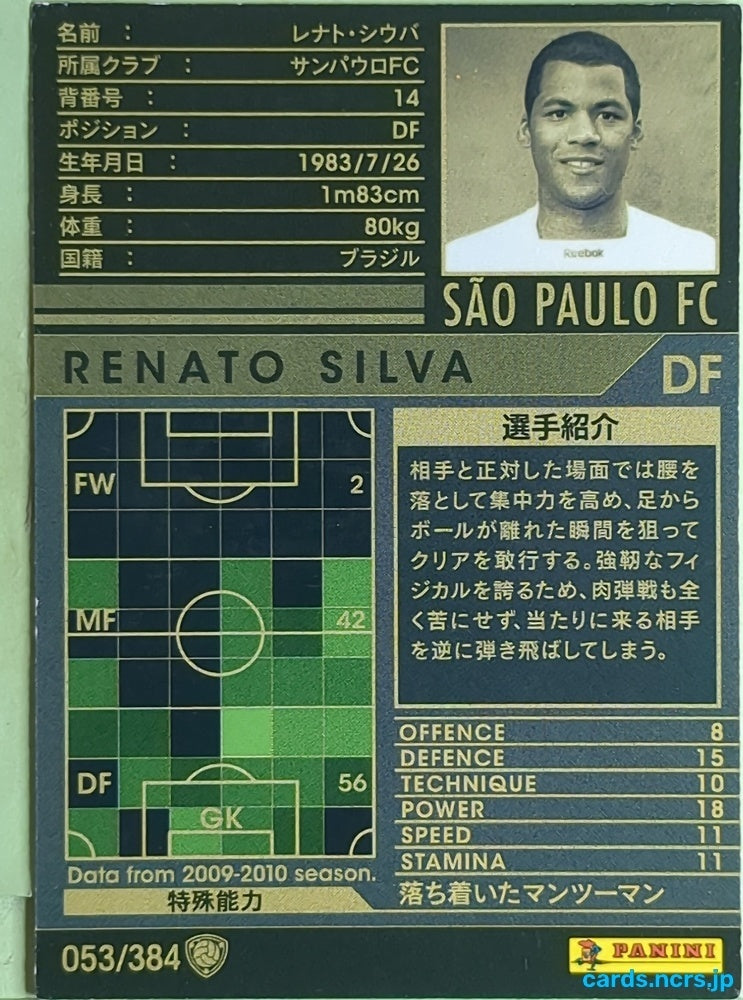 Panini WCCF Football WCCF/2009-2010-053/384 N Renato Silva Trading Card EX