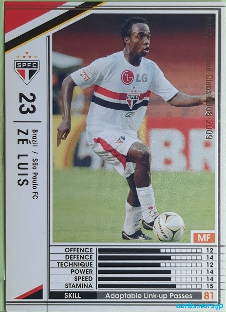 Panini WCCF Football WCCF/2008-2009-061/352 N Zé Luís Trading Card EX