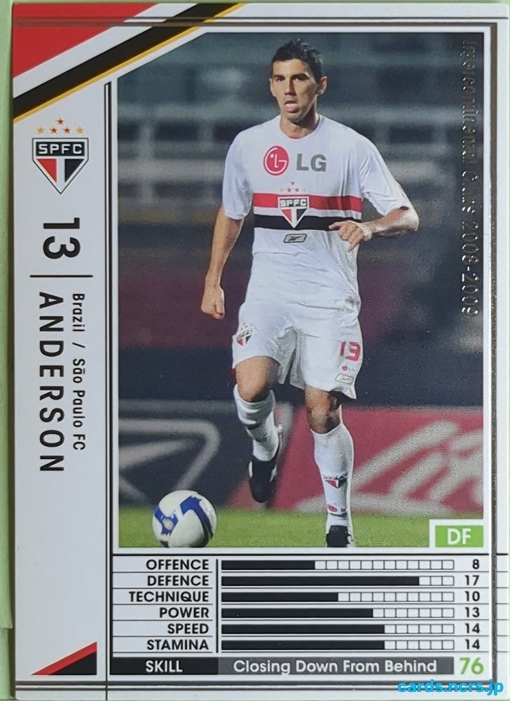 Panini WCCF Football WCCF/2008-2009-050/352 N ANDERSON Trading Card EX