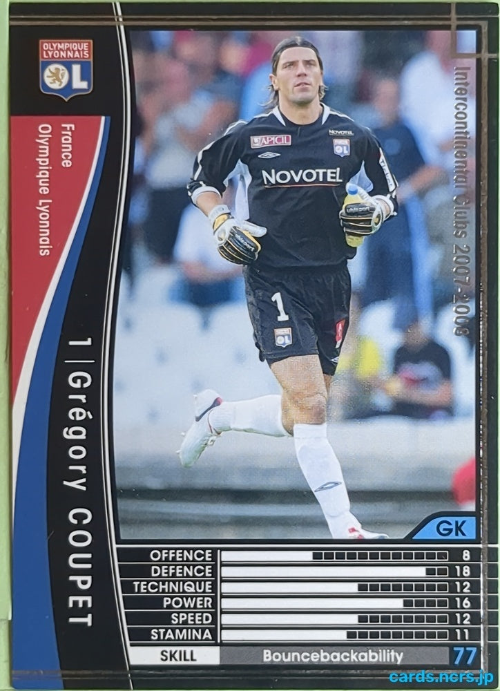 Panini WCCF Football WCCF/2007-2008-145/336 N Grégory Coupet Trading Card EX