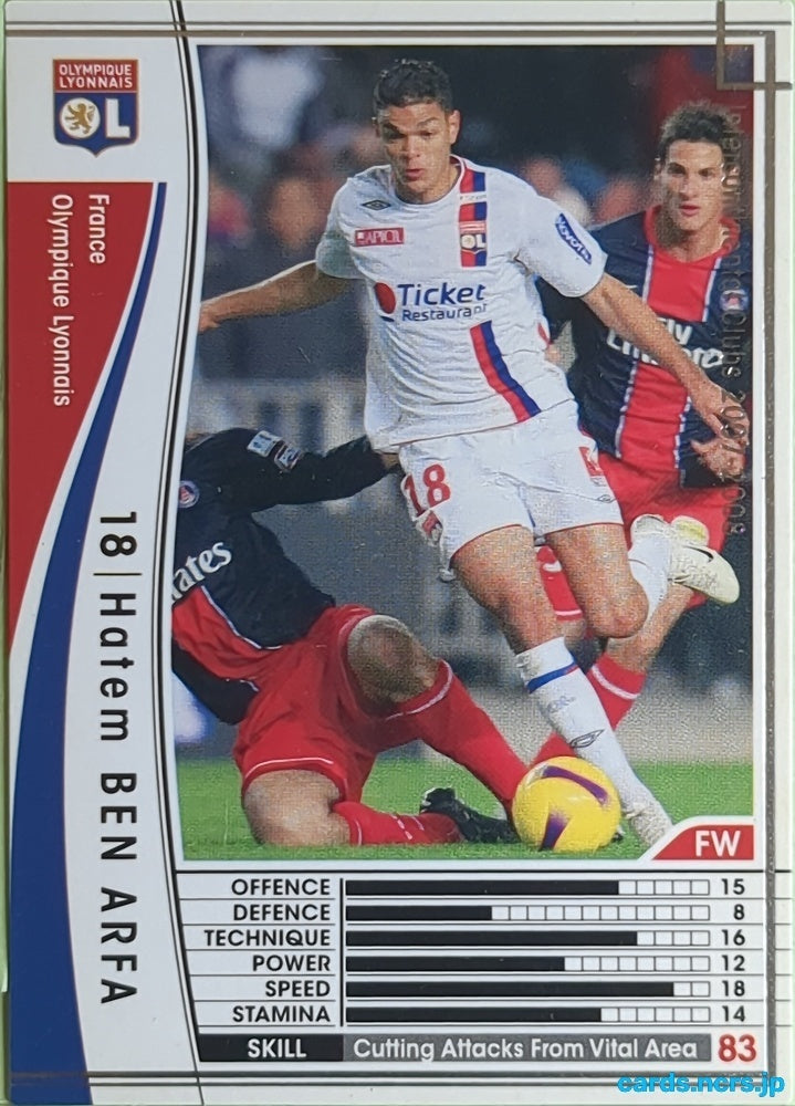 Panini WCCF Football WCCF/2007-2008-156/336 N Hatem BEN ARFA Trading Card EX