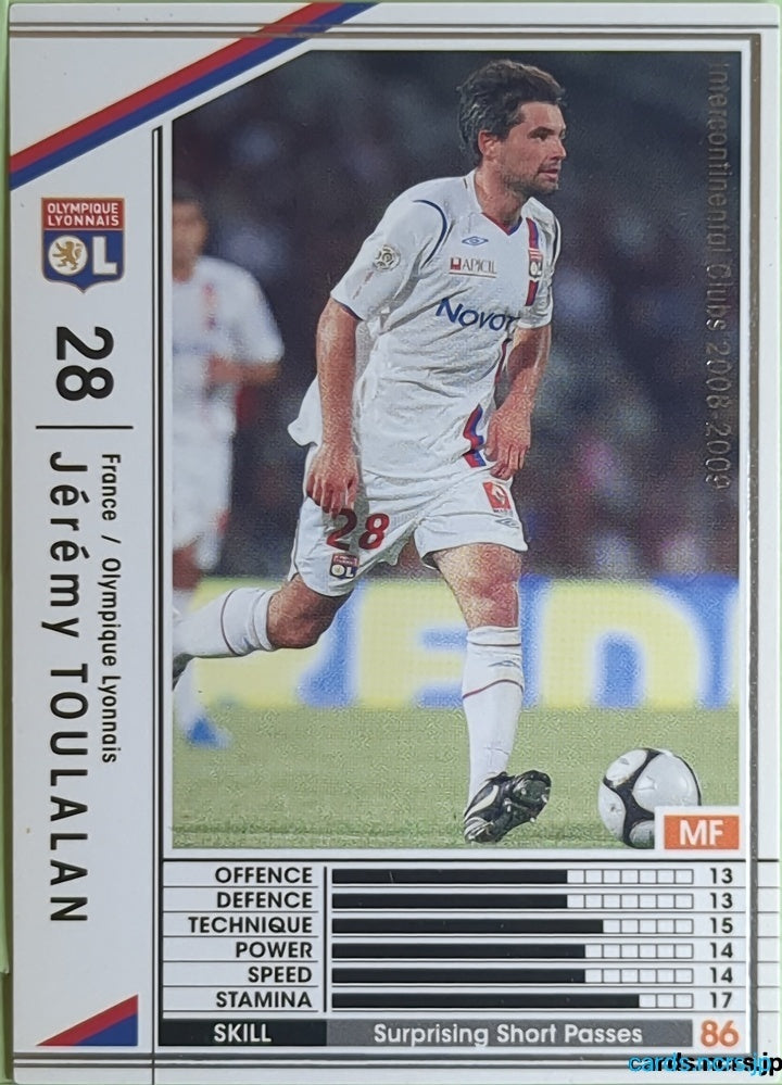 Panini WCCF Football WCCF/2008-2009-139/352 N Jeremy TOULALAN Trading Card EX