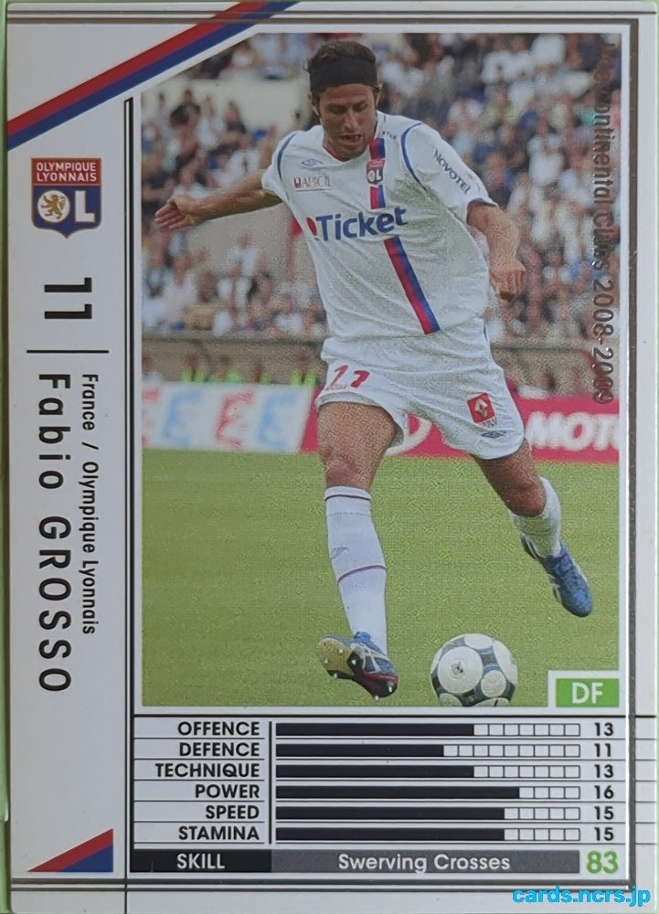 Panini WCCF Football WCCF/2008-2009-133/352 N Fabio Grosso Trading Card EX