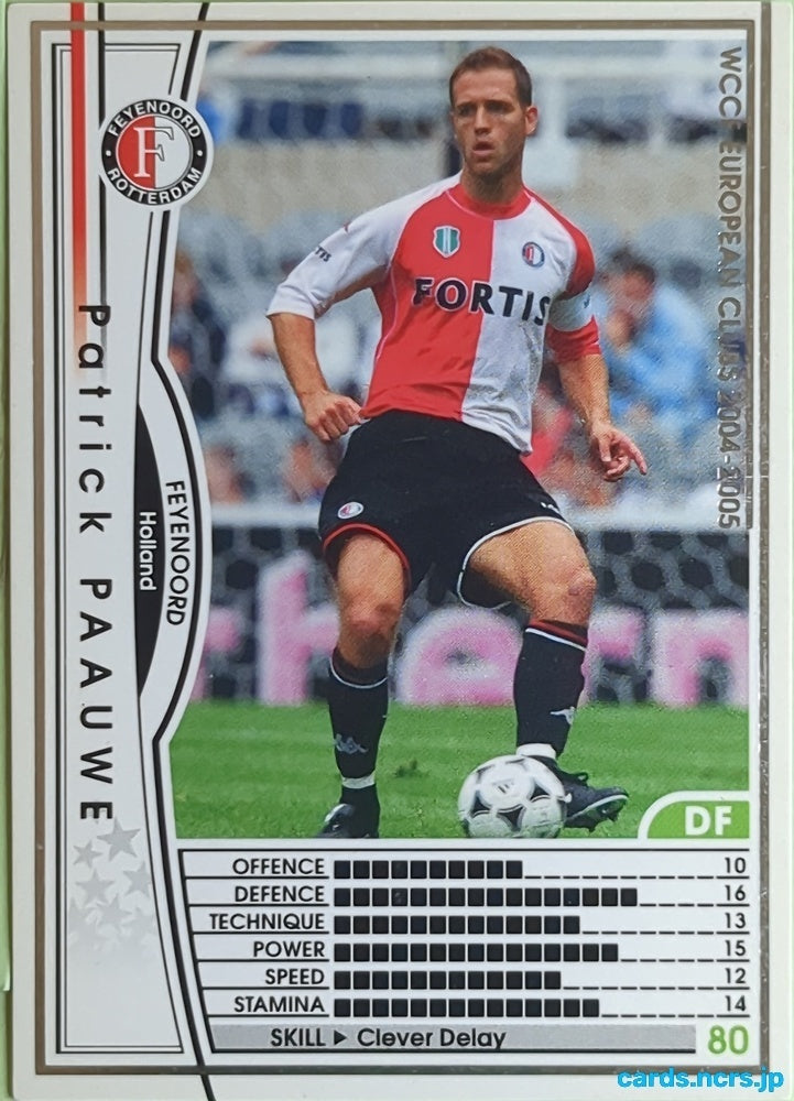 Panini WCCF Football WCCF/2004-2005-084/224 N Patrick Paauwe Trading Card EX