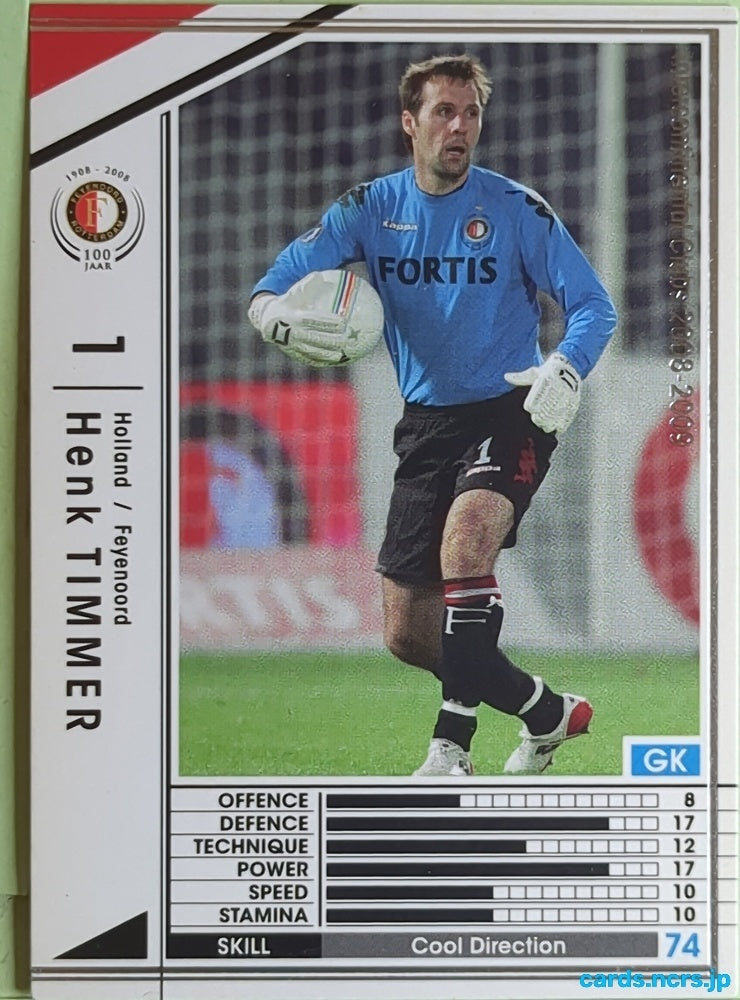 Panini WCCF Football WCCF/2008-2009-177/352 N Henk Timmer Trading Card EX