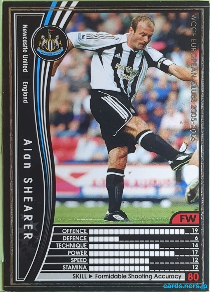 Panini WCCF Football WCCF/2005-2006-080/336 N Alan SHEARER Trading Card EX