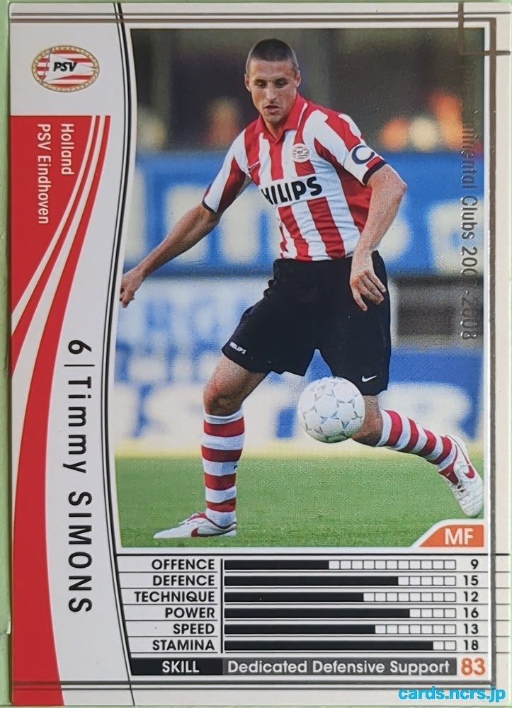 Panini WCCF Football WCCF/2007-2008-219/336 N Timmy Simons Trading Card EX