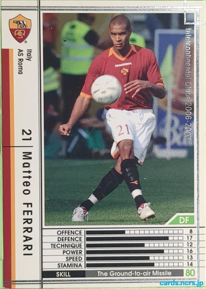 Panini WCCF Football WCCF/2006-2007-292/384 N Matteo Ferrari Trading Card EX