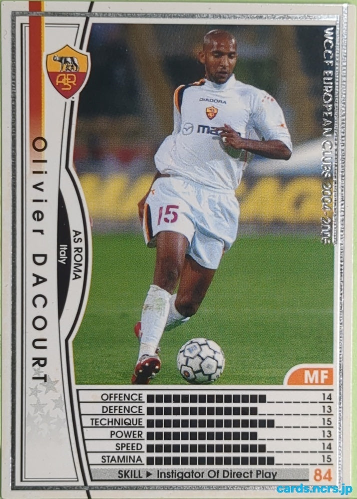 Panini WCCF Football WCCF/2004-2005-168/224 N Olivier Dacourt Trading Card EX