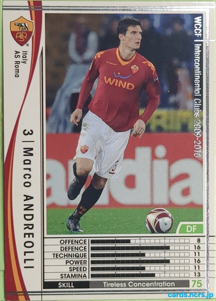 Panini WCCF Football WCCF/2009-2010-226/384 N Marco ANDREOLLI Trading Card EX