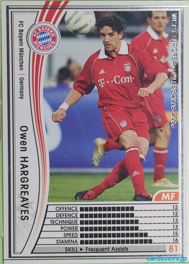 Panini WCCF Football WCCF/2005-2006-137/336 N Owen Hargreaves Trading Card EX