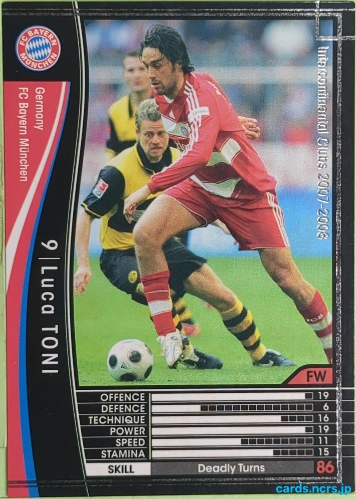 Panini WCCF Football WCCF/2007-2008-176/336 N Luca Toni Trading Card EX