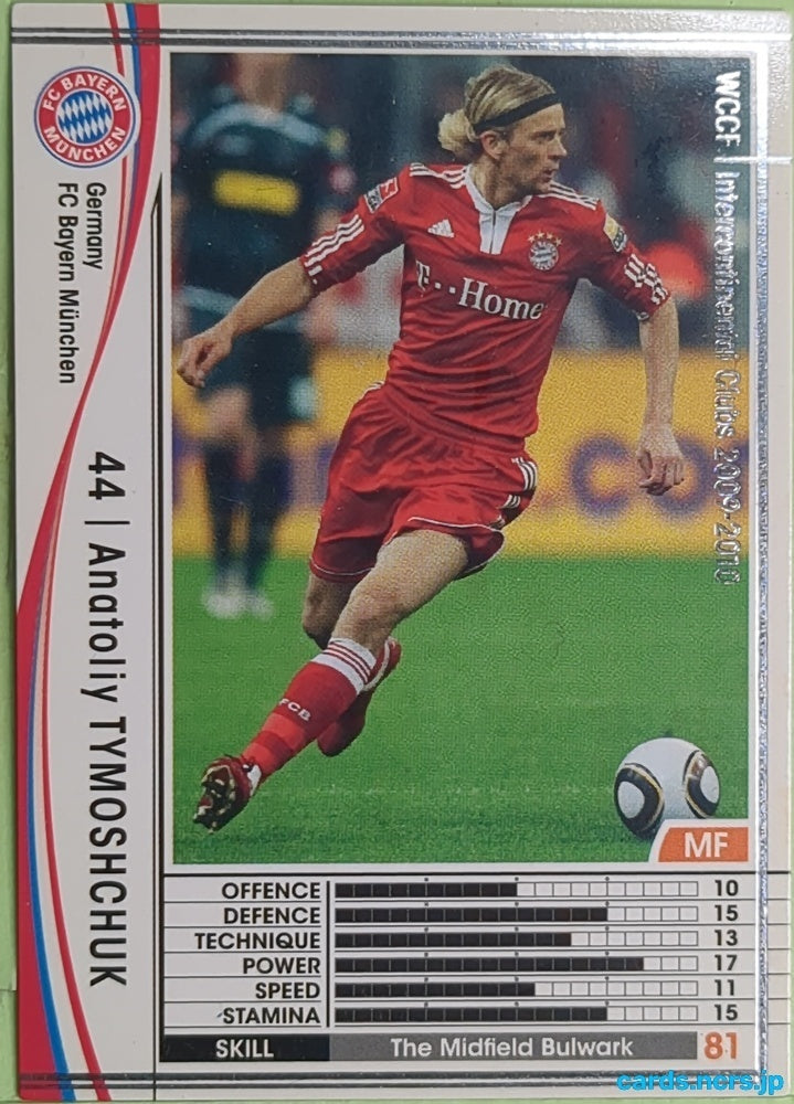 Panini WCCF Football WCCF/2009-2010-171/384 N Anatoliy Tymoshchuk Trading Card EX