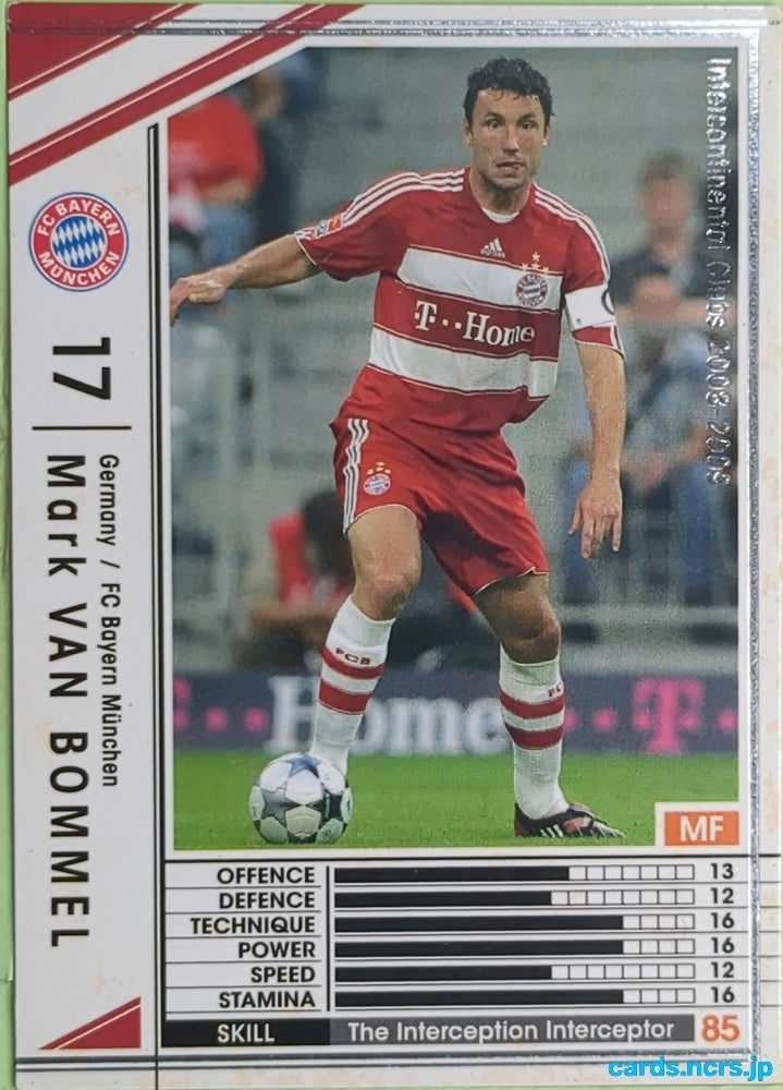 Panini WCCF Football WCCF/2008-2009-156/352 N Mark VAN BOMMEL Trading Card EX