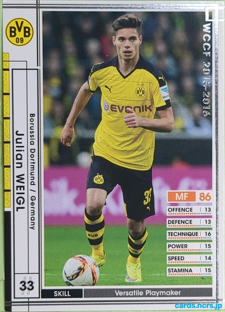 Panini WCCF Football WCCF/2015-2016-110/347 N Julian Weigl Trading Card EX