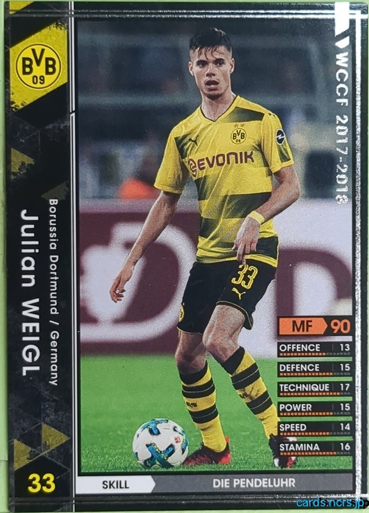 Panini WCCF Football WCCF/2017-2018-A14/51 N Julian WEIGL Trading Card EX