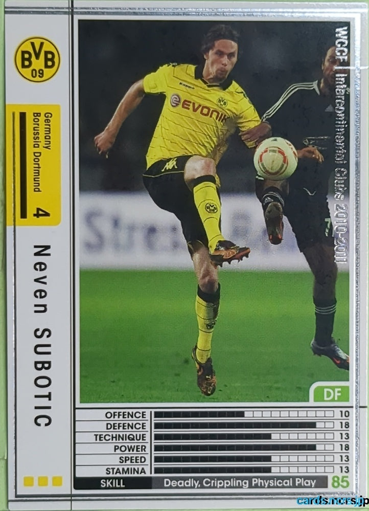 Panini WCCF Football WCCF/2010-2011-10/85 N Neven SUBOTIC Trading Card EX