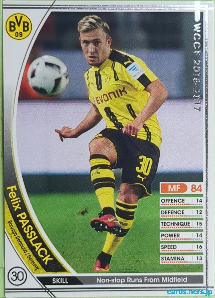 Panini WCCF Football WCCF/2016-2017-107/389 N Felix Passlack Trading Card EX
