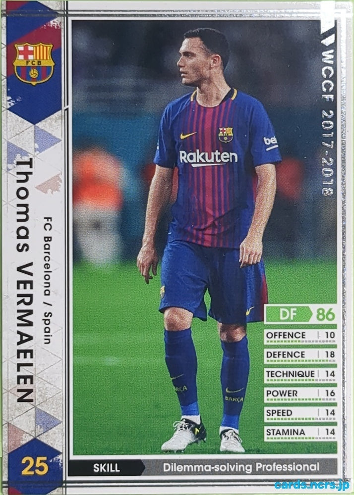 Panini WCCF Football WCCF/2017-2018-A45/51 N Thomas Vermaelen Trading Card EX