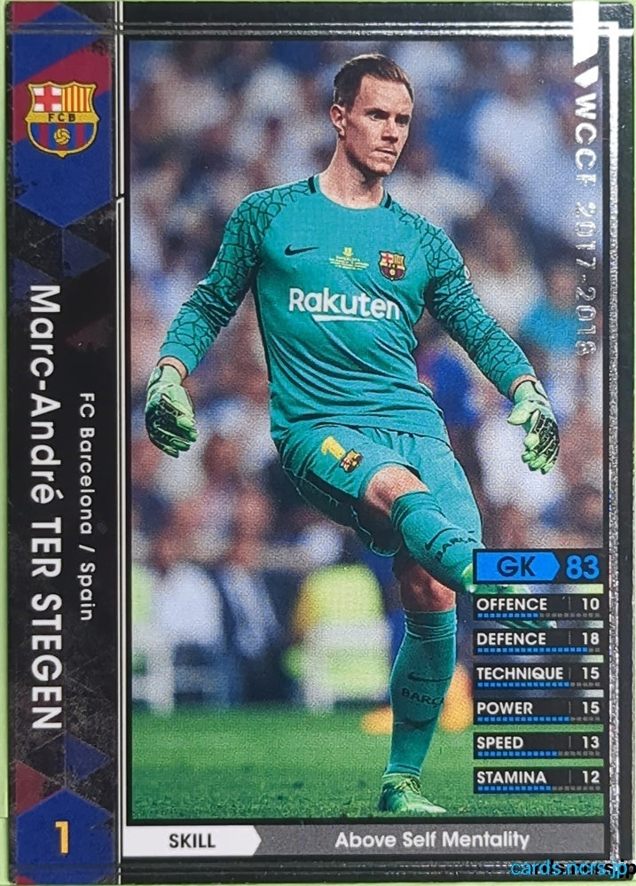 Panini WCCF Football WCCF/2017-2018-225/272 N Marc-André TER STEGEN Trading Card EX