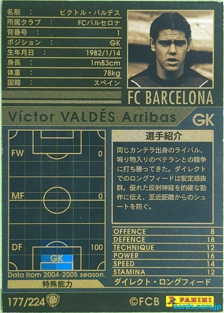 Panini WCCF Football WCCF/2004-2005-177/224 N Victor Valdes Trading Card EX