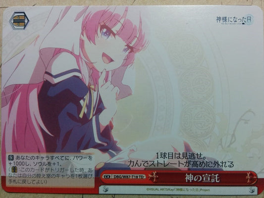 Weiss Schwarz The Day I Became a God -Hina- Trading Card DBG/W87-T18TD