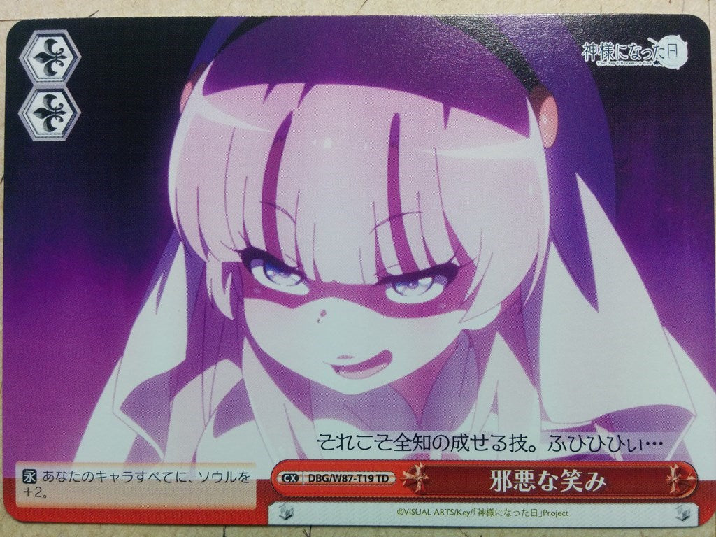 Weiss Schwarz The Day I Became a God -Hina- Trading Card DBG/W87-T19TD