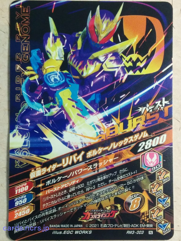 Ganbarizing Kamen Rider -Revi-  Volcano Rex Genome Trading Card GAN/RM3-003N