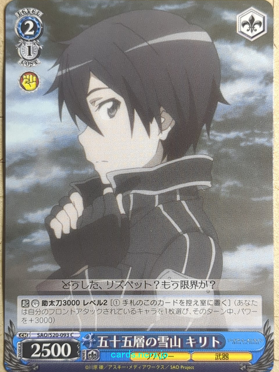 Weiss Schwarz Sword Art Online -Kirito-   Trading Card SAO/S20-093C